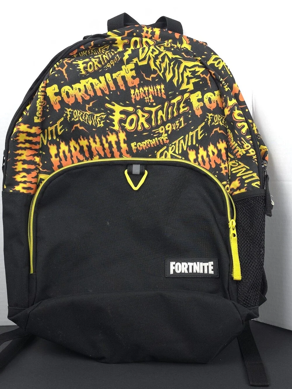 Fortnite Backpack Black Orange Flame School Book Bag Epic Games 2025 Adjustable